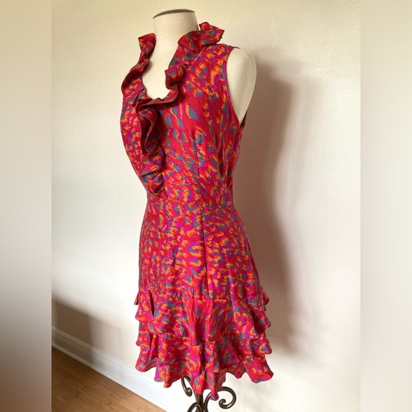 RACHEL ZOE 100% Silk Ruffle Dress - Picture 4 of 16